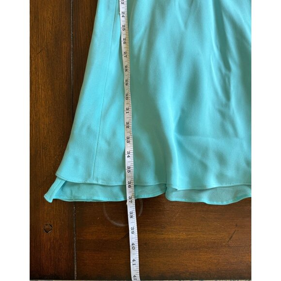 Vintage Jones of New York Dress Blue Sheath 100% Silk Knee Length Slip Lined 10 - Picture 9 of 9